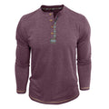 AZoiNM Men's Henley Neck Long Sleeve T-Shirt Soft Stretch Slim Fit 4 Button Placket Casual Top