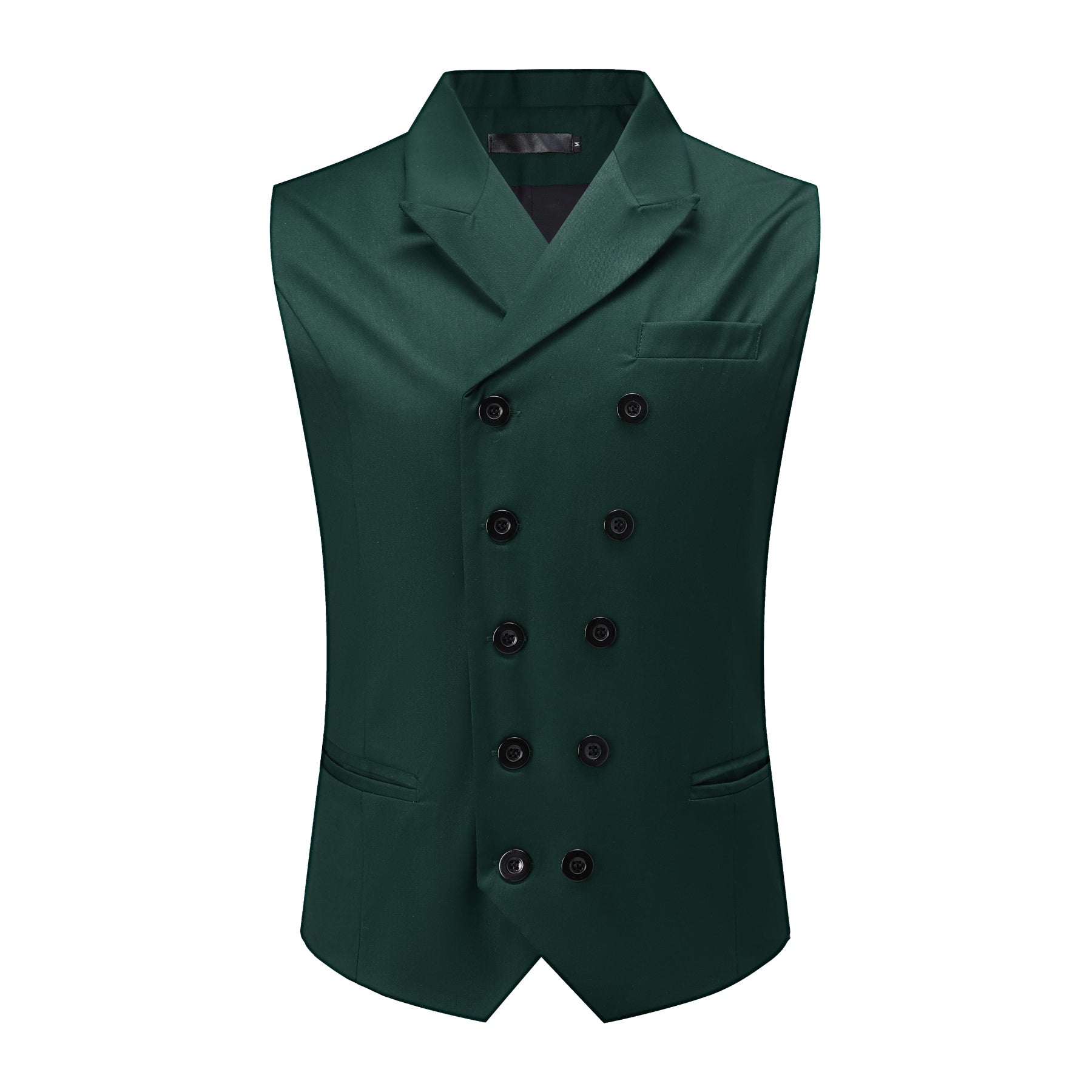 AZoiNM Men's Slim Fit Double Breasted Vest Notch Lapel Business Casual Polyester Rayon