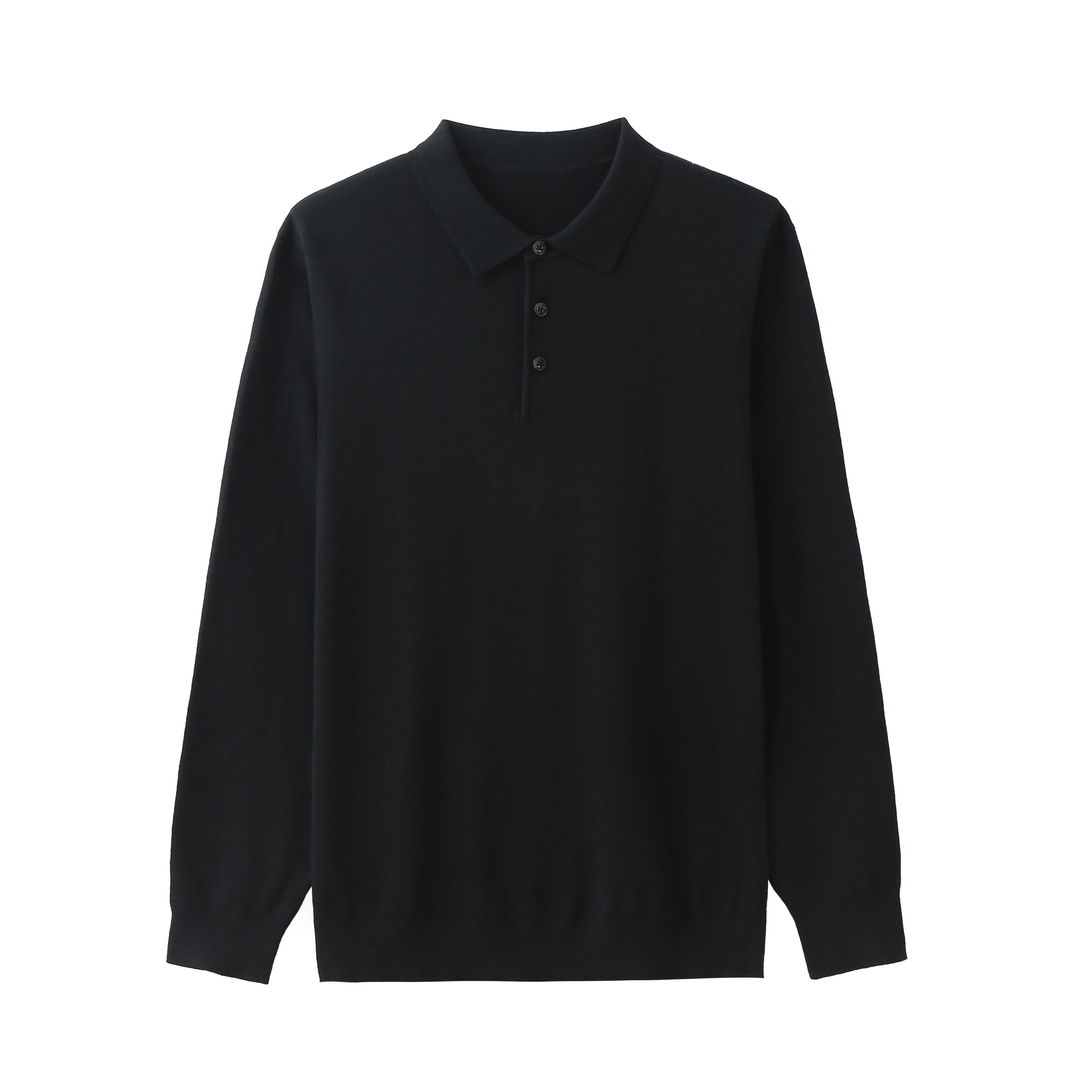 AZoiNM Men's Long Sleeve V-Neck Knit Polo Sweater, Soft Solid Color Pullover Sweater with 3-Button Placket, Ribbed Cuffs and Hem, Business Casual Dress Sweater for Work and Daily Wear