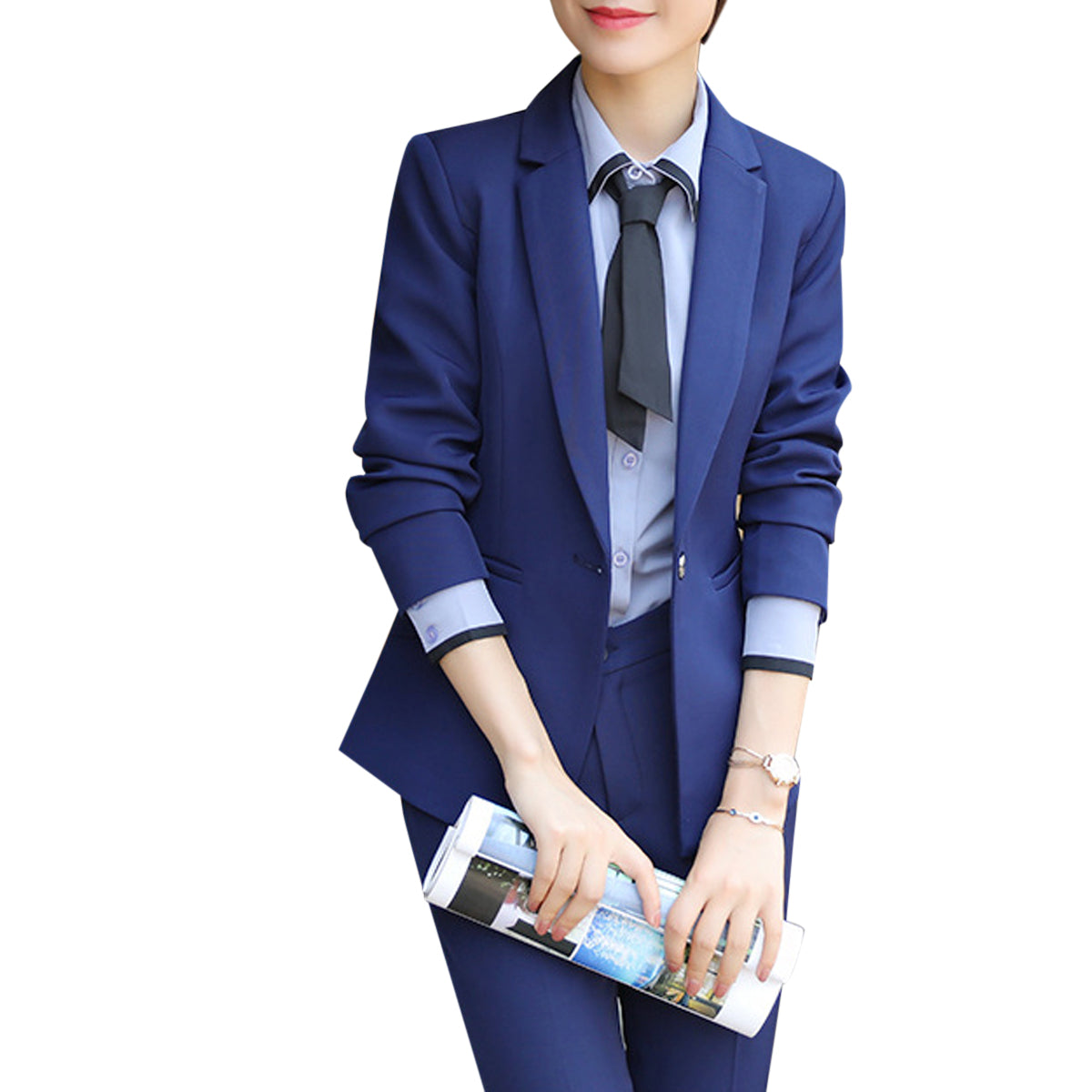 AZoiNM Women's 2 Piece Pant Suit Set Slim Fit Single Button Blazer & Pants Professional Business Work Outfit