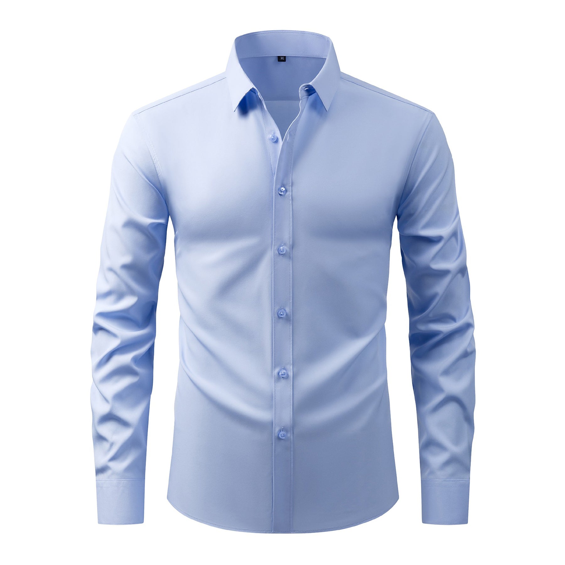 AZoiNM Men's Slim Fit Business Long Sleeve Shirt Wrinkle-Free Moisture Wicking Polyester