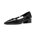 AZoiNM Women's Pointed Toe Pumps Cutout Block Heel Dress Shoes Casual Work Mary Janes