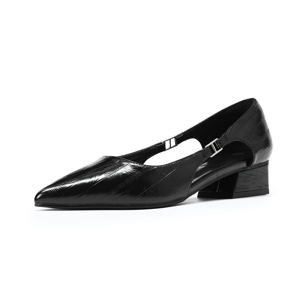 AZoiNM Women's Pointed Toe Pumps Cutout Block Heel Dress Shoes Casual Work Mary Janes