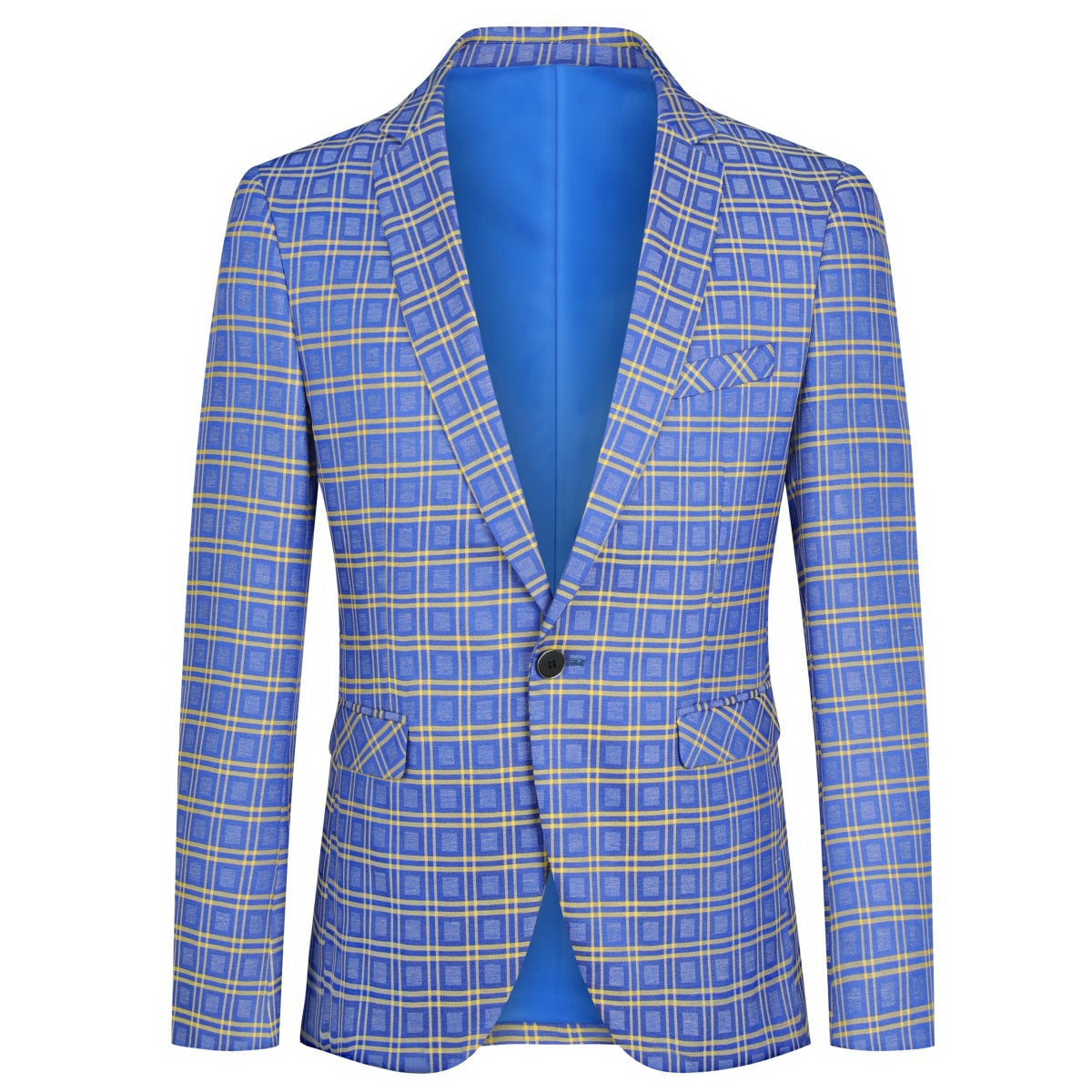 AZoiNM Men's Single Breasted Plaid Blazer Slim Fit Notch Lapel One Button Casual Sport Coat