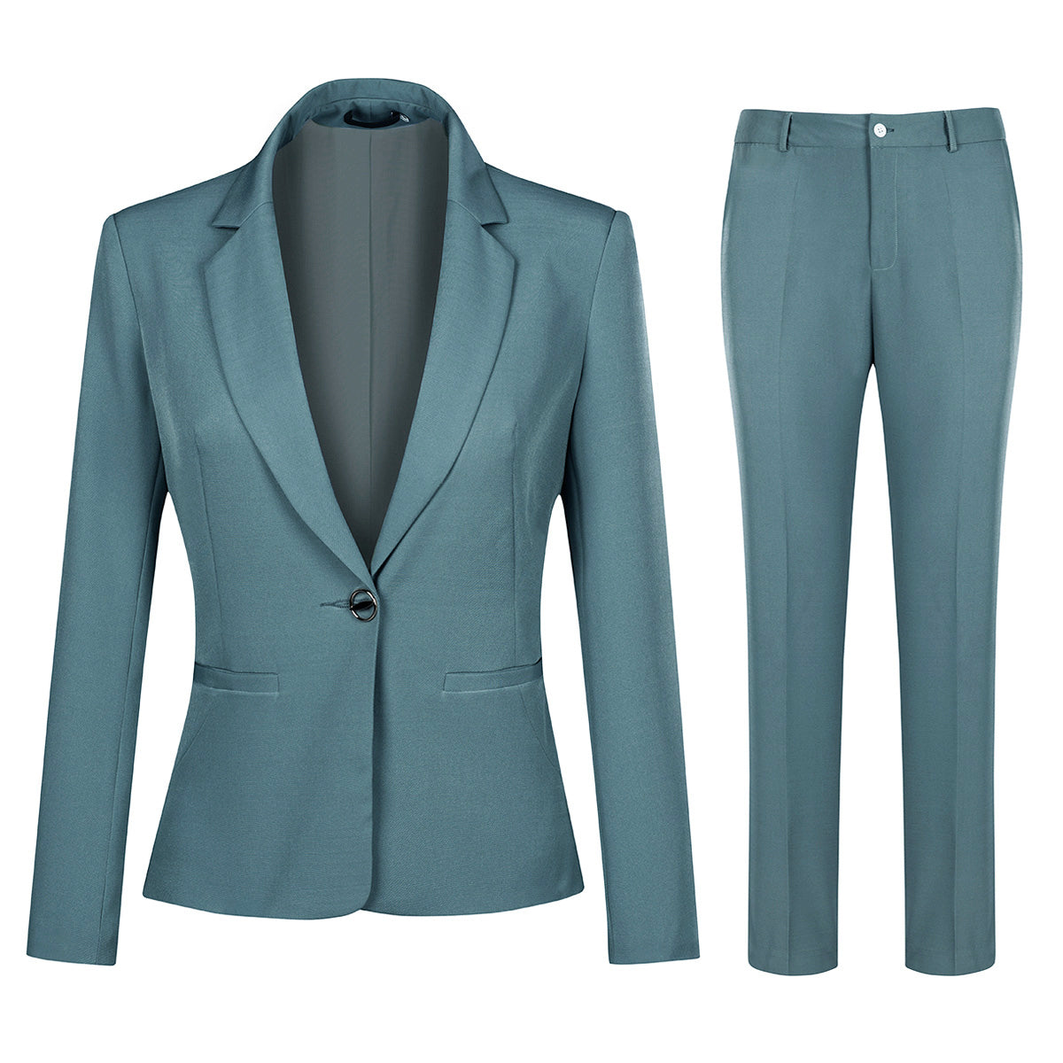 AZoiNM Women's 2 Piece Pant Suit Set Business Casual One Button Blazer and Trousers Slim Fit Professional Office Outfit