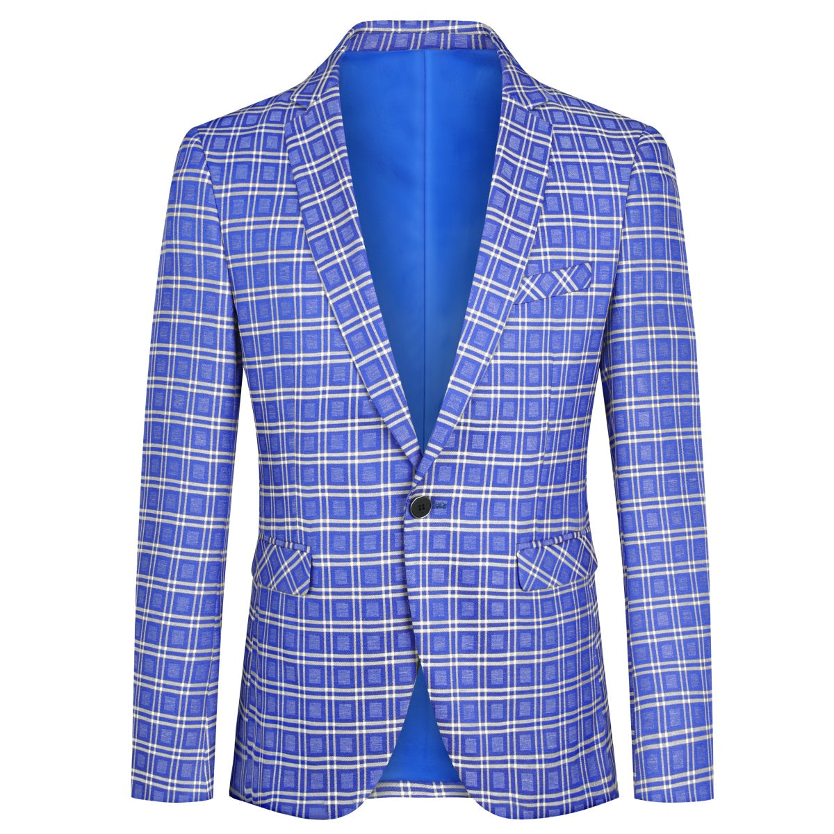 AZoiNM Men's Single Breasted Plaid Blazer Slim Fit Notch Lapel One Button Casual Sport Coat