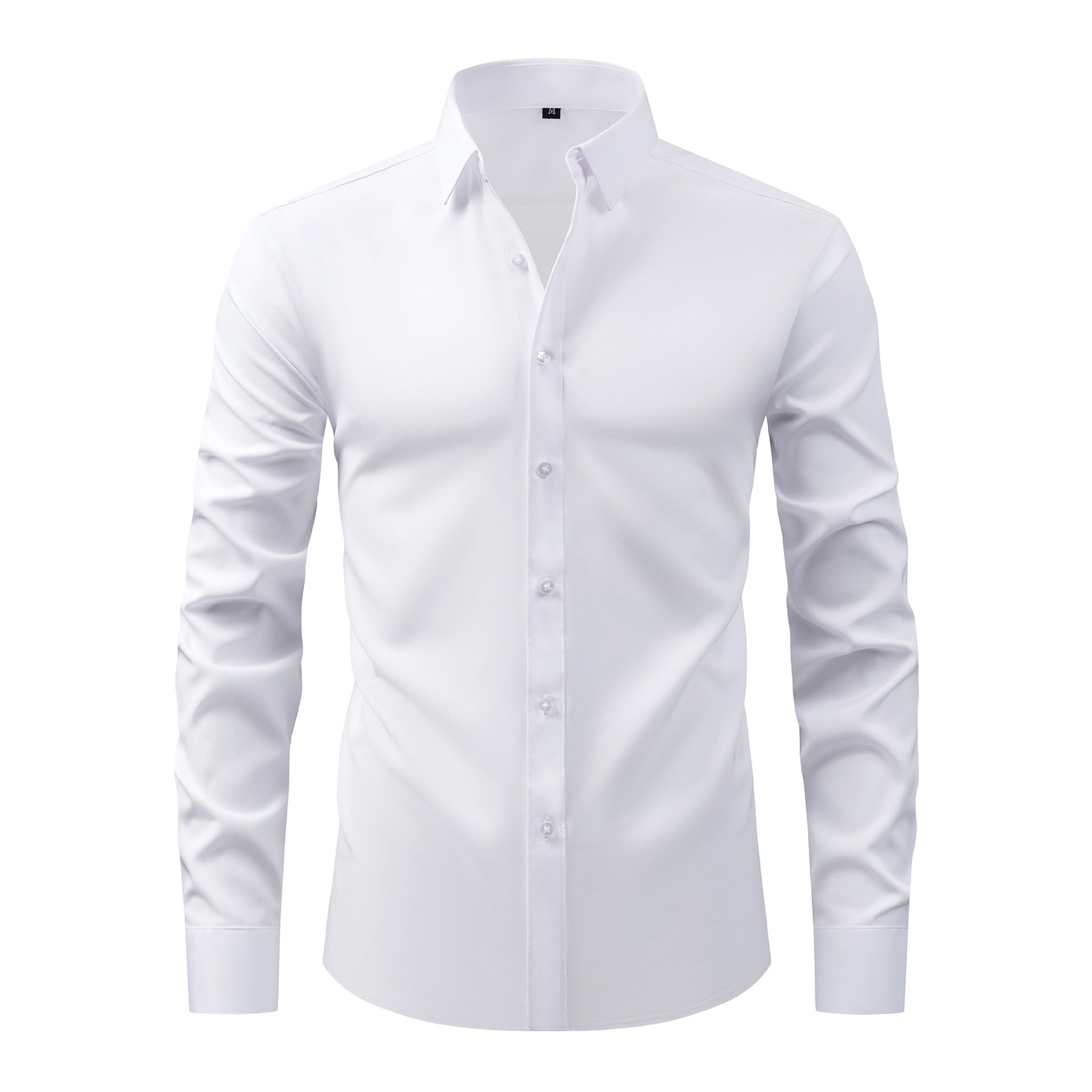 AZoiNM Men's Slim Fit Business Long Sleeve Shirt Wrinkle-Free Moisture Wicking Polyester