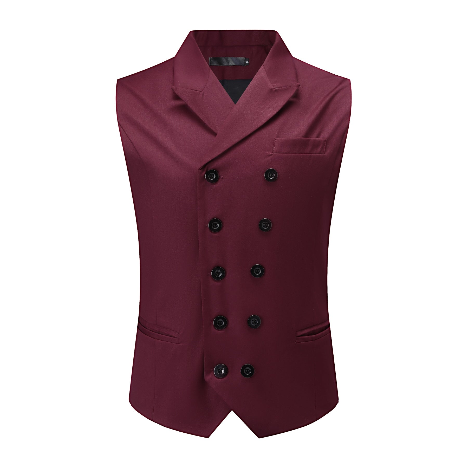 AZoiNM Men's Slim Fit Double Breasted Vest Notch Lapel Business Casual Polyester Rayon