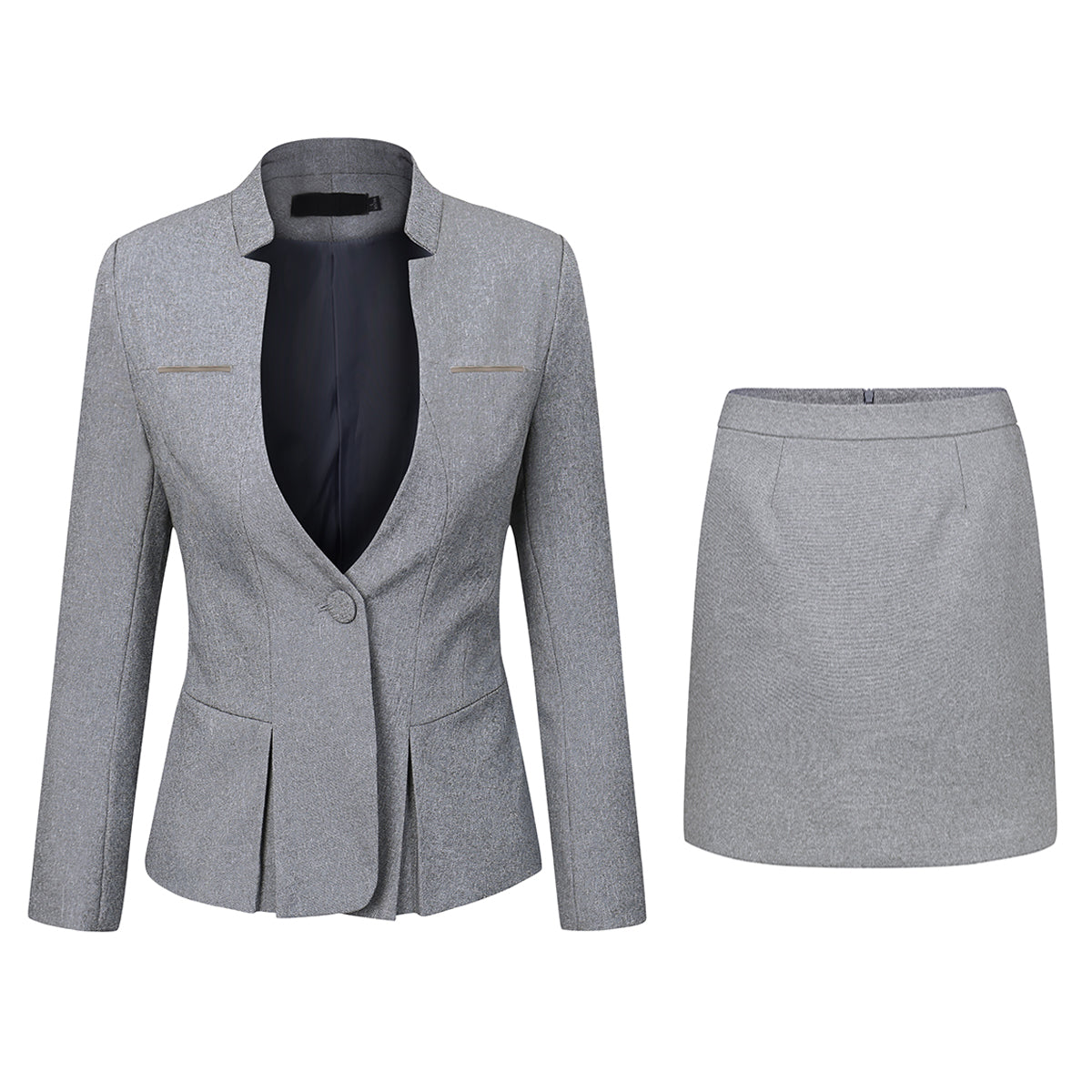AZoiNM Women's 2 Piece Business Skirt Suit Set, Long Sleeve One Button Blazer and Pencil Skirt, Professional Office Work Formal Outfit