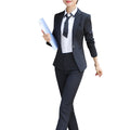 AZoiNM Women's 2 Piece Pant Suit Set Slim Fit Single Button Blazer & Pants Professional Business Work Outfit