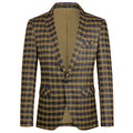 AZoiNM Men's Single Breasted Plaid Blazer Slim Fit Notch Lapel One Button Casual Sport Coat