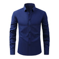 AZoiNM Men's Slim Fit Business Long Sleeve Shirt Wrinkle-Free Moisture Wicking Polyester
