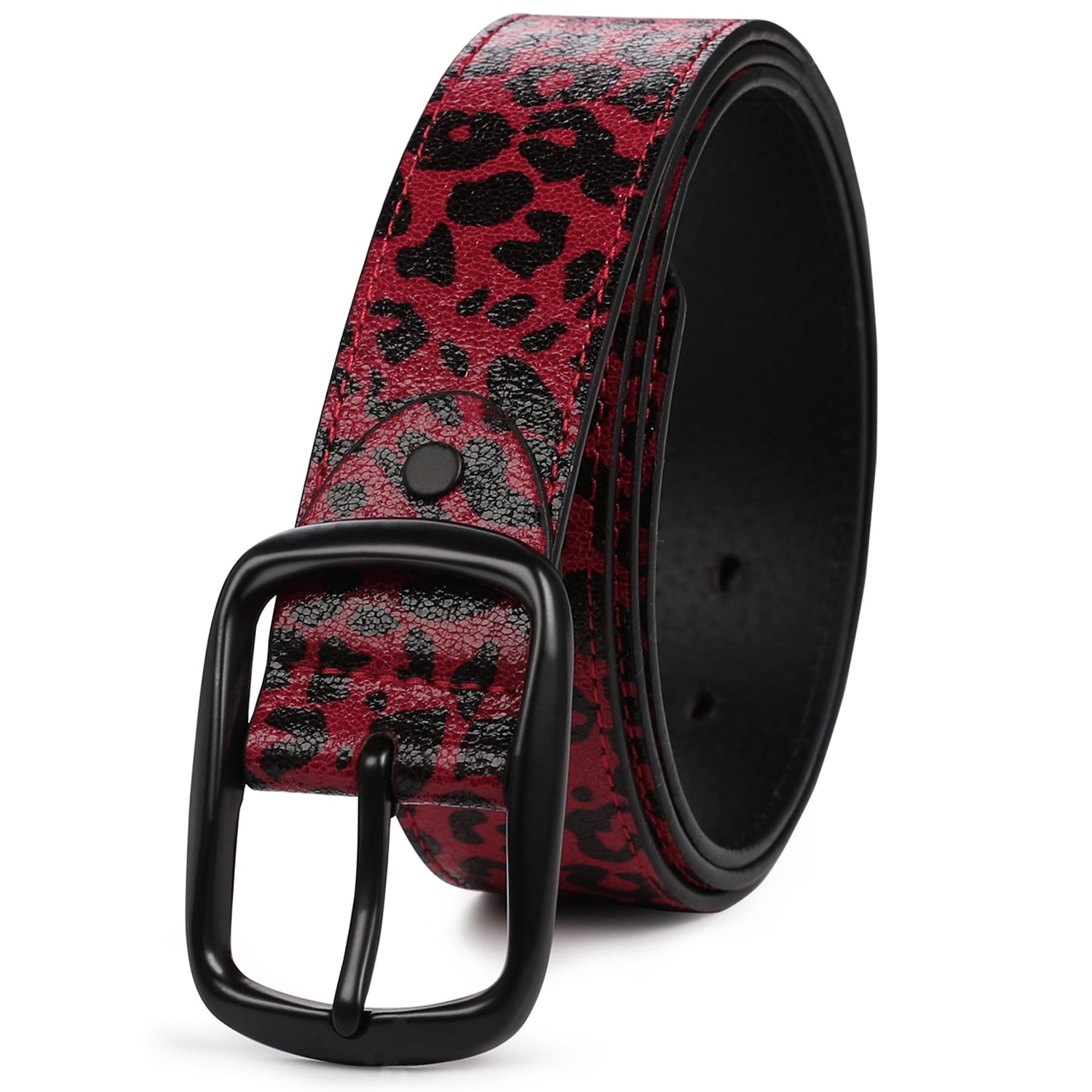 AZoiNM Leopard Print PU Belt for Men, Adjustable Cuttable Fashion Belt with Zinc Alloy Buckle, Ideal for Jeans, Casual Pants, Work & Everyday Wear