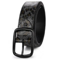 AZoiNM Leopard Print PU Belt for Men, Adjustable Cuttable Fashion Belt with Zinc Alloy Buckle, Ideal for Jeans, Casual Pants, Work & Everyday Wear