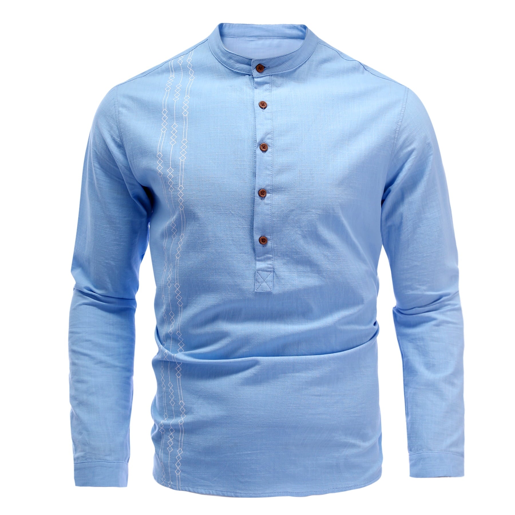 AZoiNM Men's 3/4 Sleeve Henley Shirt Smart Casual Slim Fit Button Collar Moisture-Wicking Urban Fashion Top for Spring and Fall