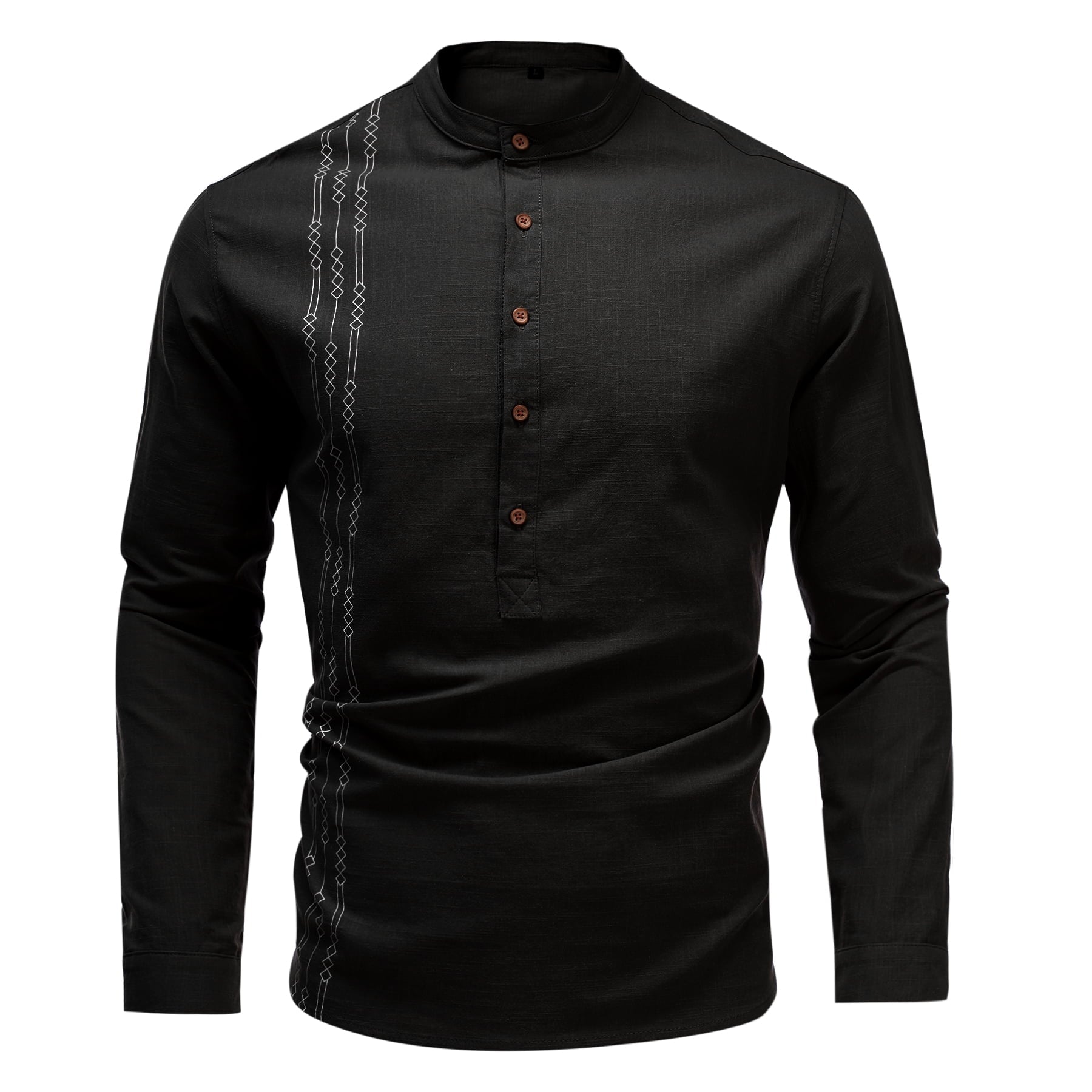 AZoiNM Men's 3/4 Sleeve Henley Shirt Smart Casual Slim Fit Button Collar Moisture-Wicking Urban Fashion Top for Spring and Fall