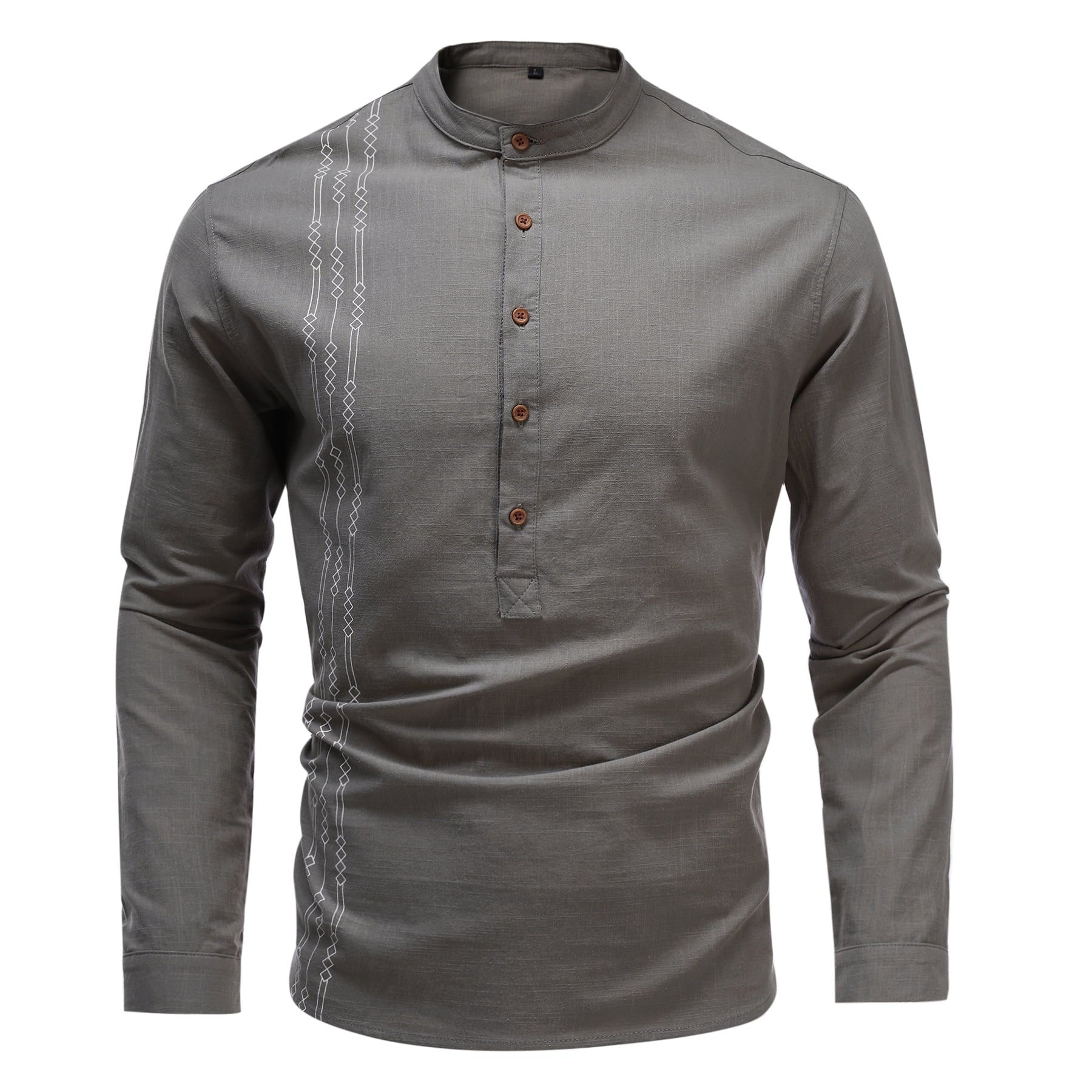 AZoiNM Men's 3/4 Sleeve Henley Shirt Smart Casual Slim Fit Button Collar Moisture-Wicking Urban Fashion Top for Spring and Fall