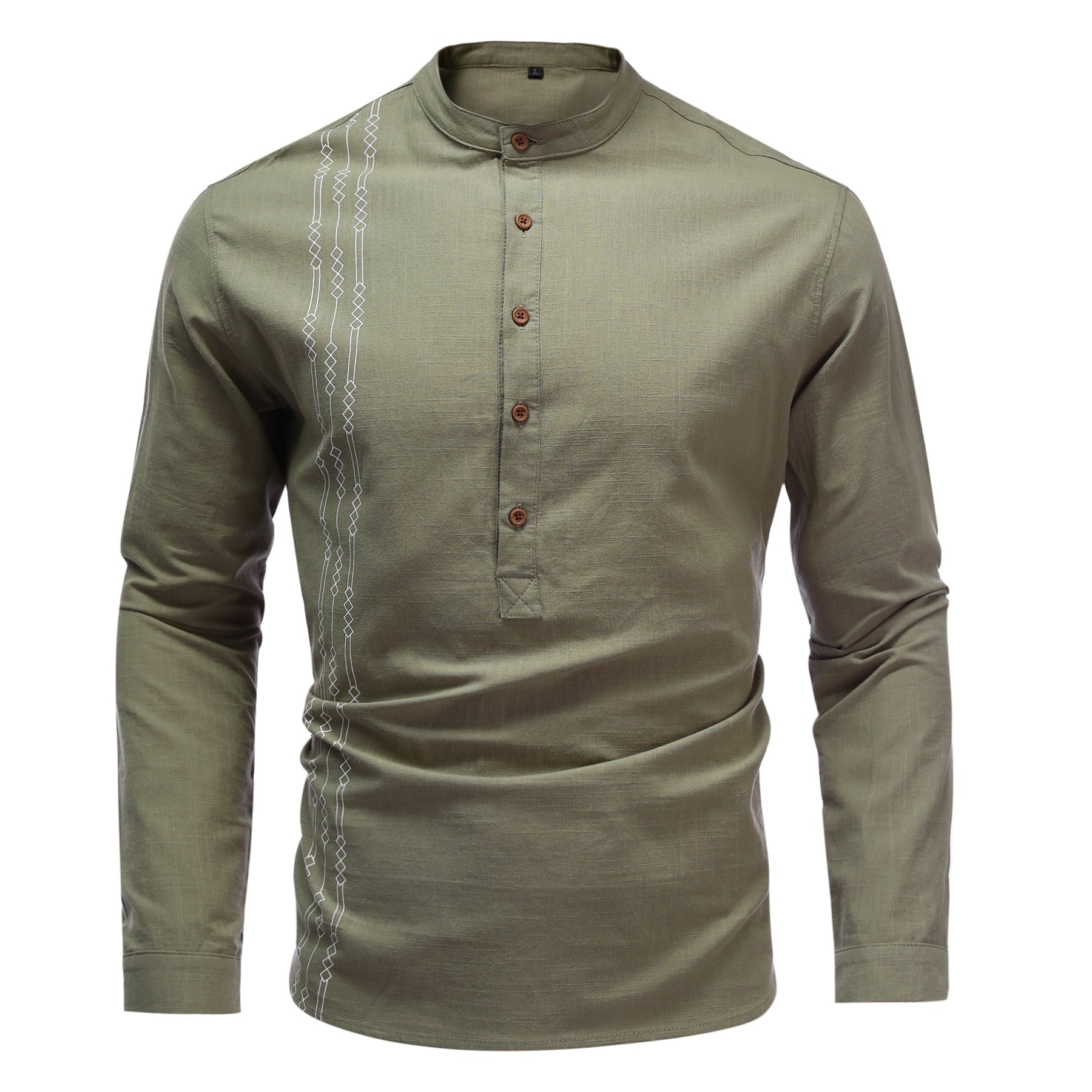 AZoiNM Men's 3/4 Sleeve Henley Shirt Smart Casual Slim Fit Button Collar Moisture-Wicking Urban Fashion Top for Spring and Fall
