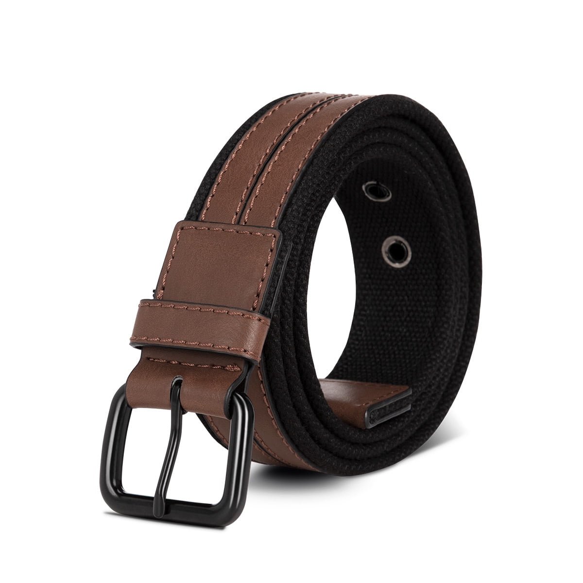 AZoiNM Men's Casual Dress Belt, Heavy Duty Adjustable Trim-to-Fit Waist Belt with Zinc Alloy Buckle, Durable for Jeans Work Business Daily Wear