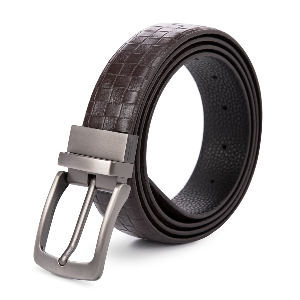 AZoiNM Men's Casual Dress Belt, Heavy Duty Adjustable Trim-to-Fit Waist Belt with Zinc Alloy Buckle, Durable for Jeans Work Business Daily Wear