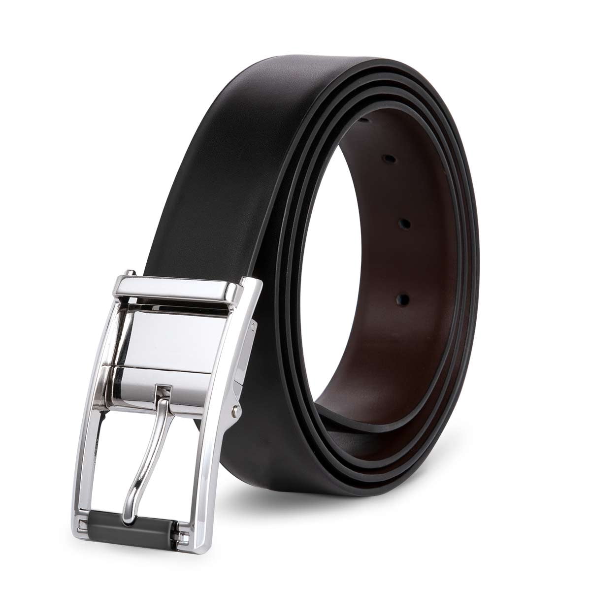AZoiNM Men's Casual Dress Belt, Heavy Duty Adjustable Trim-to-Fit Waist Belt with Zinc Alloy Buckle, Durable for Jeans Work Business Daily Wear