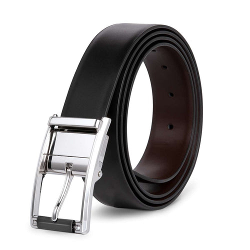 AZoiNM Men's Casual Dress Belt, Heavy Duty Adjustable Trim-to-Fit Waist Belt with Zinc Alloy Buckle, Durable for Jeans Work Business Daily Wear