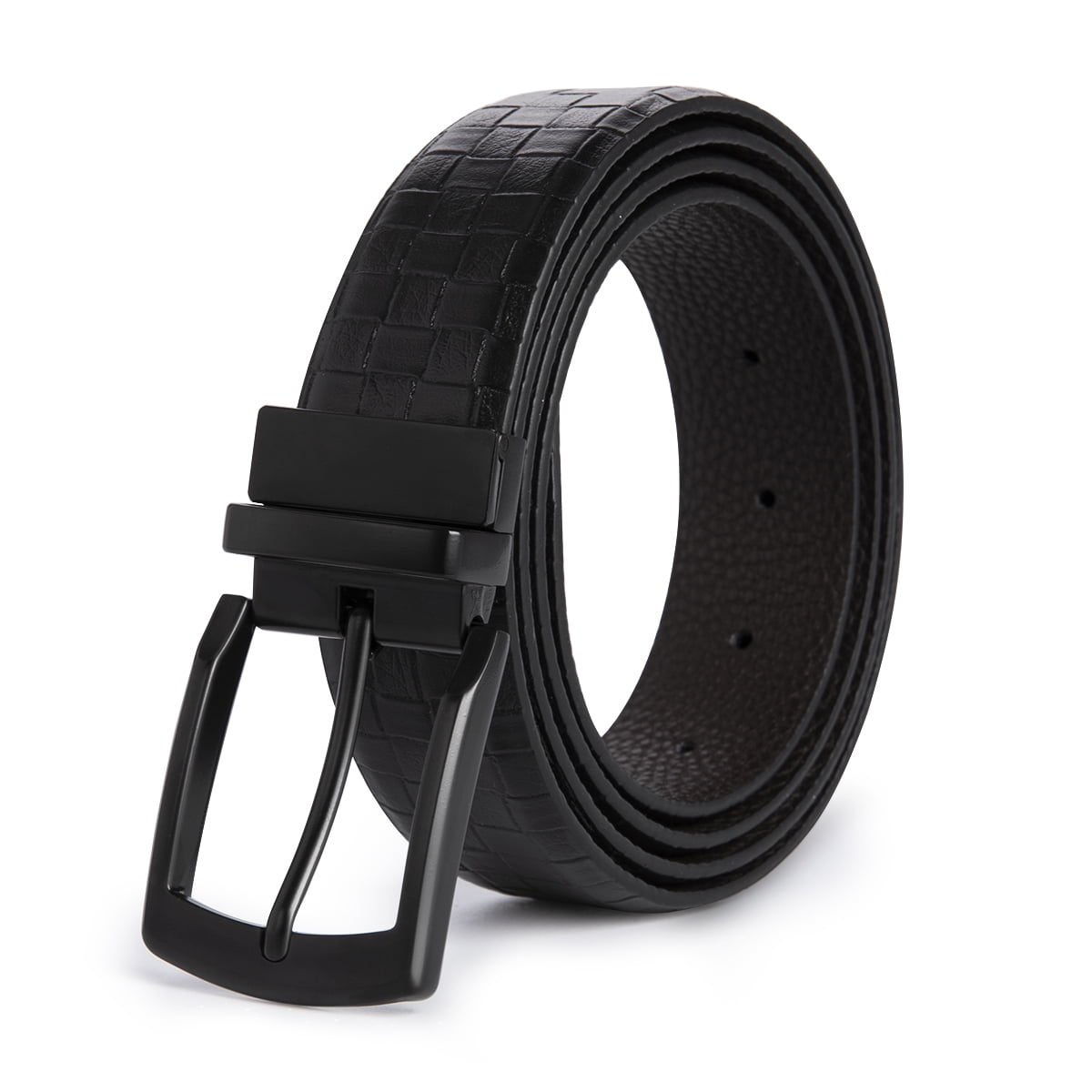 AZoiNM Men's Casual Dress Belt, Heavy Duty Adjustable Trim-to-Fit Waist Belt with Zinc Alloy Buckle, Durable for Jeans Work Business Daily Wear