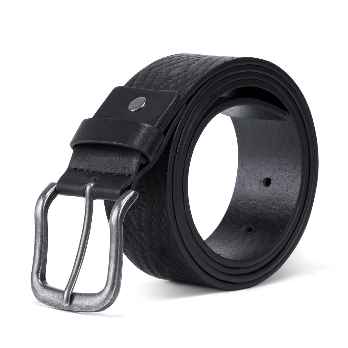 AZoiNM Men's Casual Dress Belt, Heavy Duty Adjustable Trim-to-Fit Waist Belt with Zinc Alloy Buckle, Durable for Jeans Work Business Daily Wear