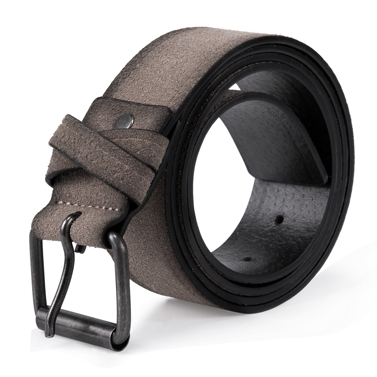AZoiNM Men's Casual Faux Suede Belt, Adjustable Trim-to-Fit Pin Buckle Work Belt, Durable PU Waist Belt for Jeans, Dress & Daily Wear