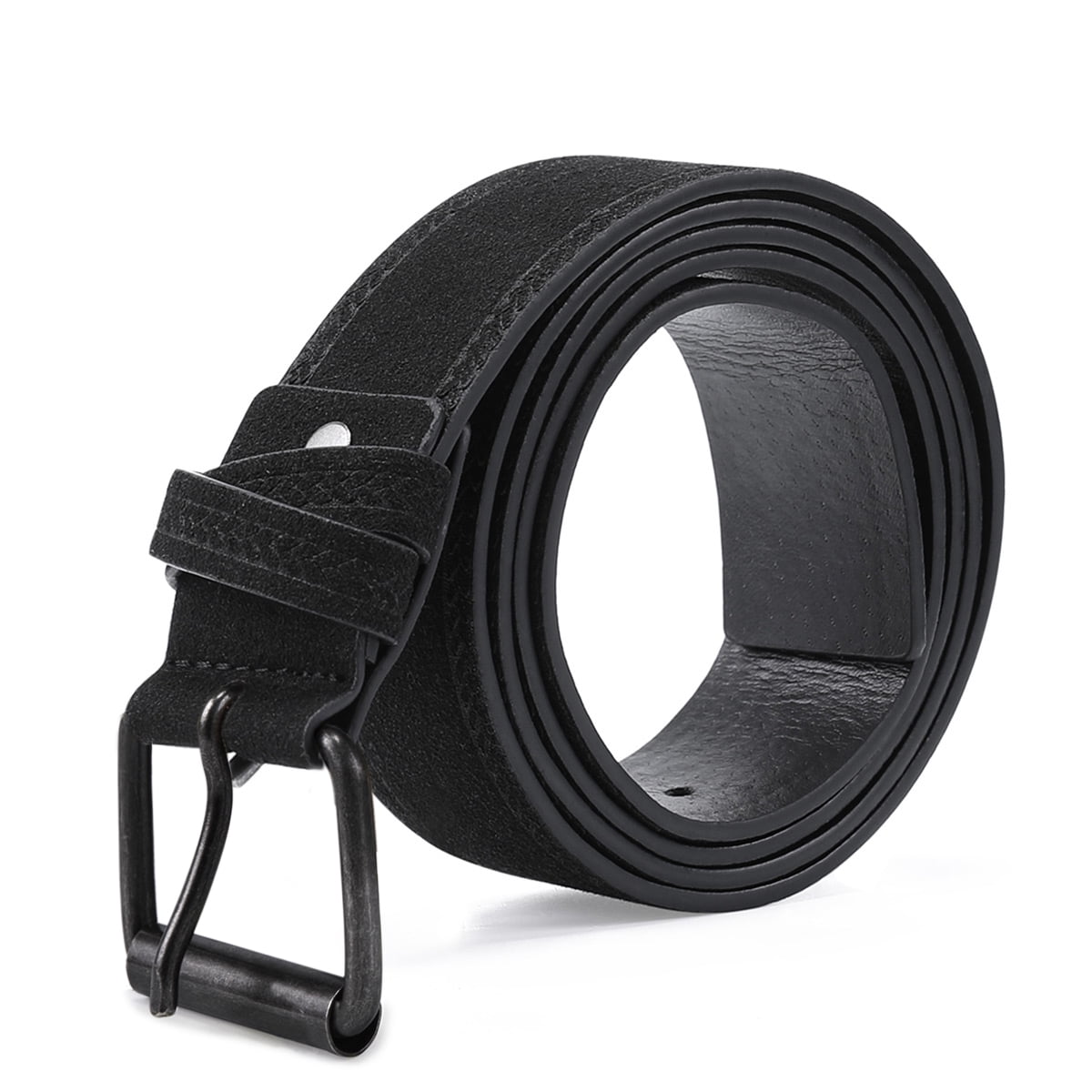 AZoiNM Men's Casual Faux Suede Belt, Adjustable Trim-to-Fit Pin Buckle Work Belt, Durable PU Waist Belt for Jeans, Dress & Daily Wear