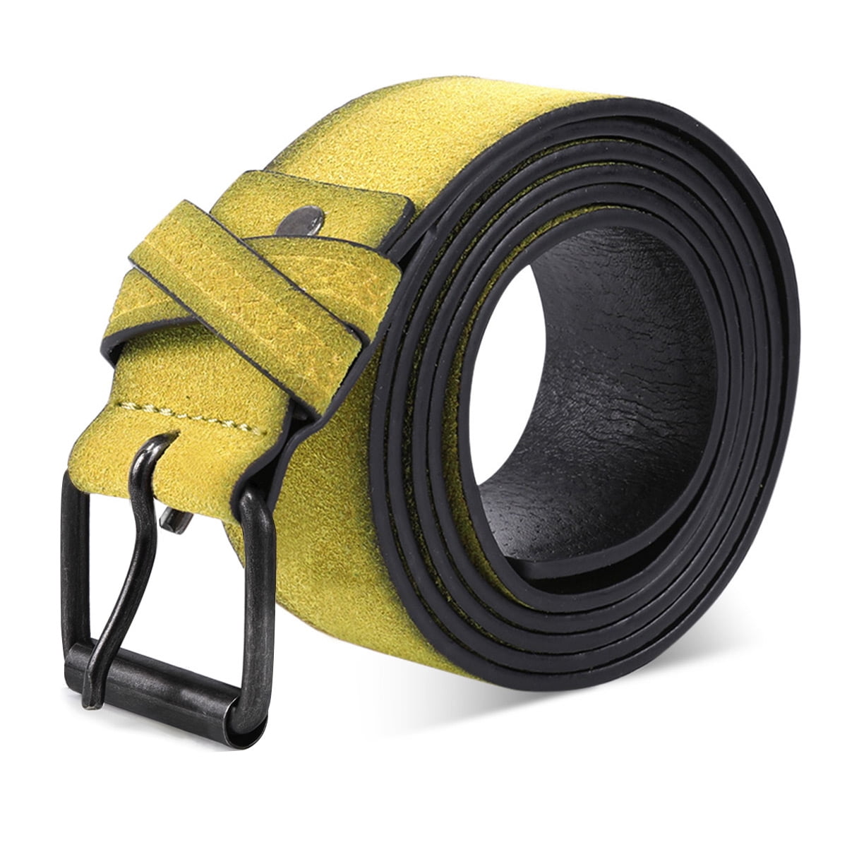 AZoiNM Men's Casual Faux Suede Belt, Adjustable Trim-to-Fit Pin Buckle Work Belt, Durable PU Waist Belt for Jeans, Dress & Daily Wear