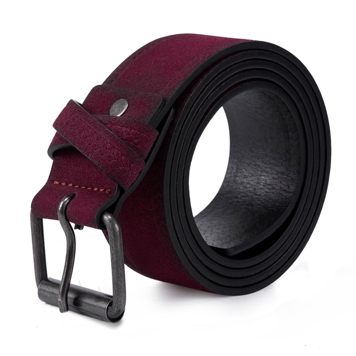 AZoiNM Men's Casual Faux Suede Belt, Adjustable Trim-to-Fit Pin Buckle Work Belt, Durable PU Waist Belt for Jeans, Dress & Daily Wear