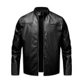 AZoiNM Men's Faux Leather Jacket Casual Motorcycle Biker Coat Stand Collar Zip Front Lightweight Fashion Outerwear with Zipper Pockets