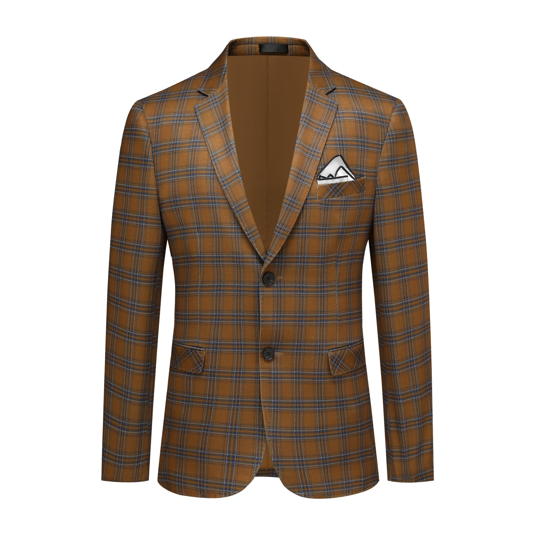 AZoiNM Men's Plaid Blazer Sport Coat, Regular Fit 2-Button Single-Breasted Suit Jacket with Peak Lapel and Double Vent for Business Casual, Wedding, Party