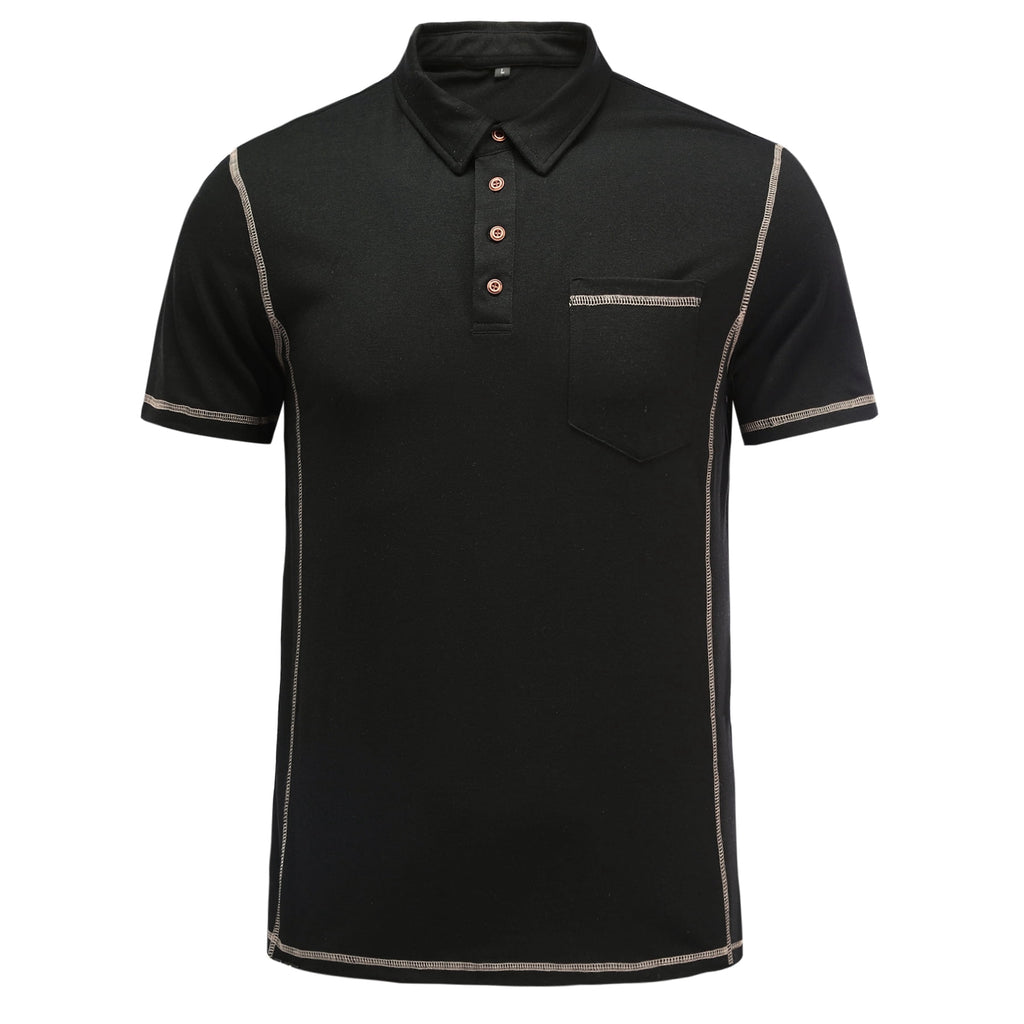 AZoiNM Men's Premium Heavyweight Short Sleeve Henley T-Shirt with Pocket