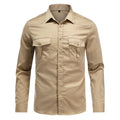 AZoiNM Men's Relaxed Fit Long Sleeve Button Down Casual Shirt Solid Color Wrinkle-Free Shirt with Chest Pockets