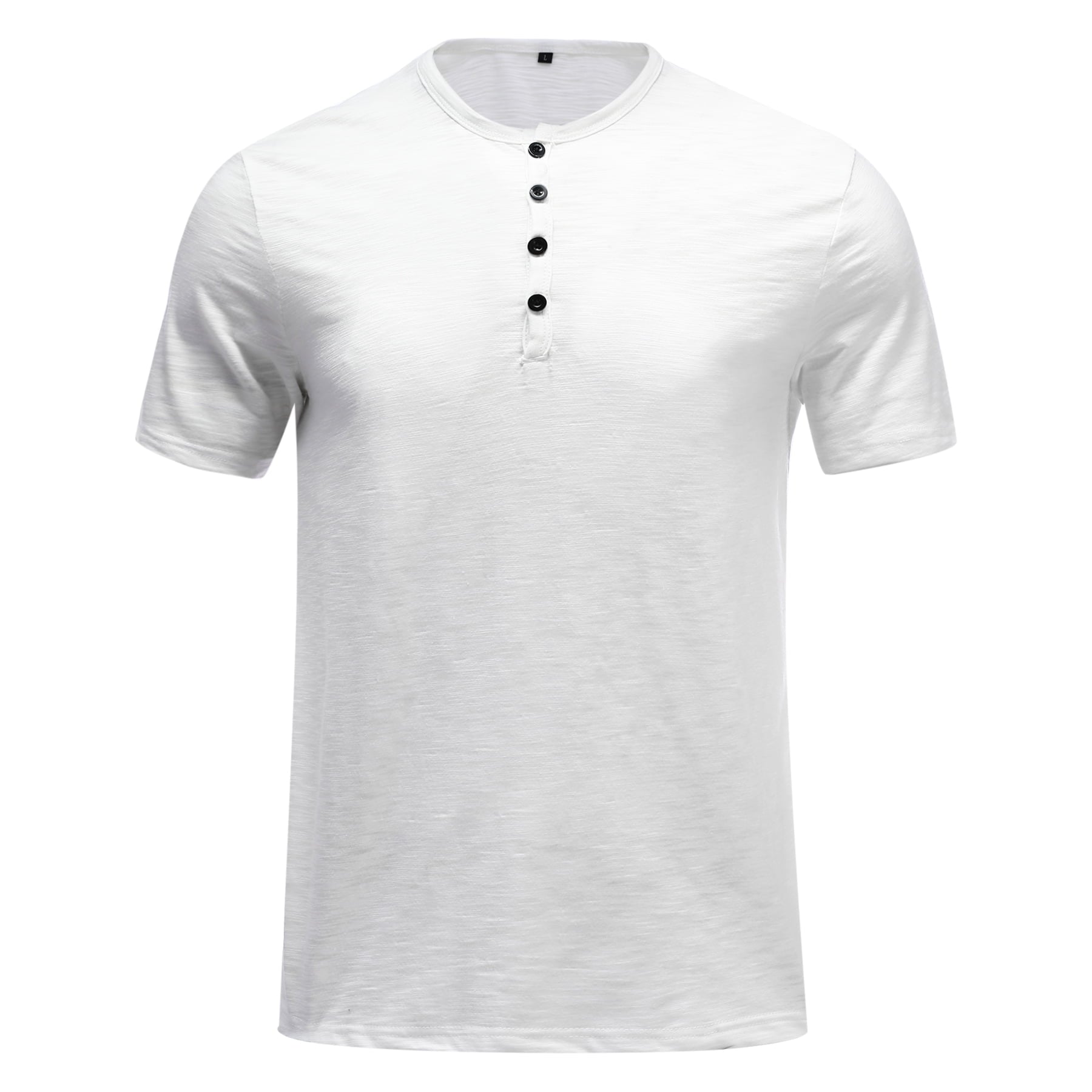 AZoiNM Men's Short Sleeve Henley Shirt, Slim Fit Casual Cotton T-Shirt with Button Placket