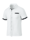 AZoiNM Men's Short Sleeve Waffle Knit Button Down Shirt, Casual Regular Fit Summer Beach Tops with Contrast Bird Print and Real Pocket
