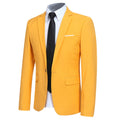 AZoiNM Men's Yellow Slim Fit Blazer, Single Breasted One Button Sport Coat, Notch Lapel Casual Suit Jacket for Wedding, Prom, Party, Business