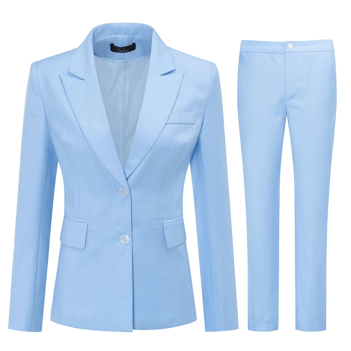 AZoiNM Women's 2-Piece Slim Fit Business Suit Set - Single Breasted 2-Button Blazer & 9" Ankle Pants, Polyester, Office Work Wear