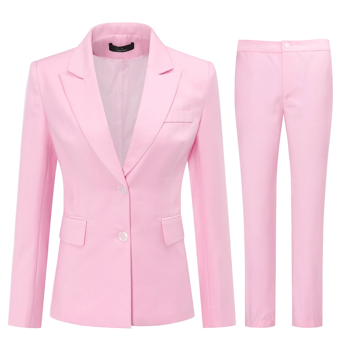 AZoiNM Women's 2-Piece Slim Fit Business Suit Set - Single Breasted 2-Button Blazer & 9" Ankle Pants, Polyester, Office Work Wear