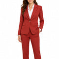 AZoiNM Women's 2-Piece Slim Fit Suit Set, Classic Lapel Blazer and Straight Pants, Business Casual Office Work Outfits for Spring Summer Fall