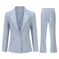 AZoiNM Women's 2 Piece Solid Single Breasted Blazer Suit Set, Long Sleeve Lapel Jacket & Flared Pants, Elegant Business Casual Work Outfits for Office Interview
