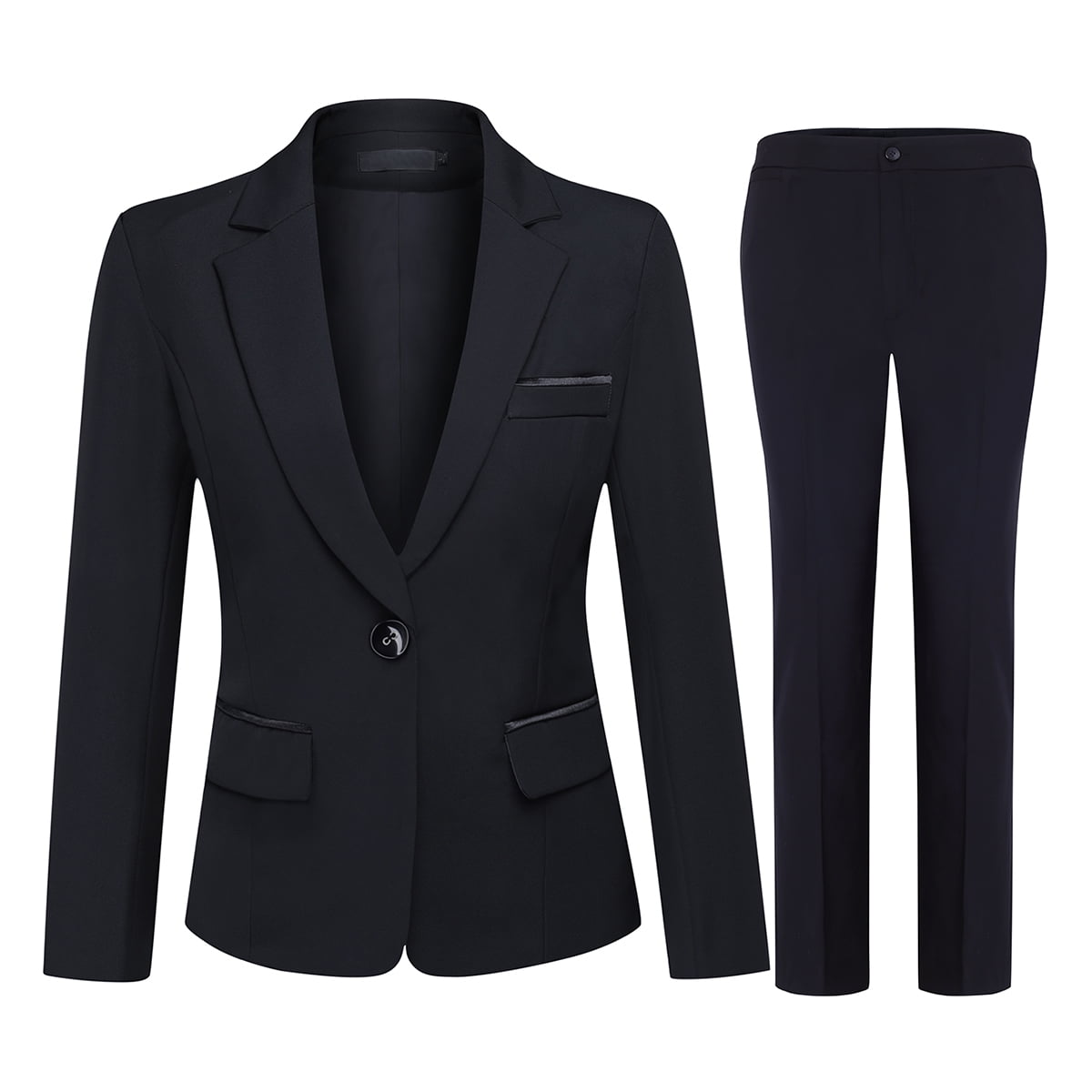 AZoiNM Women's One Button Blazer Pant Suit Set Slim Fit Business Formal Office Wear