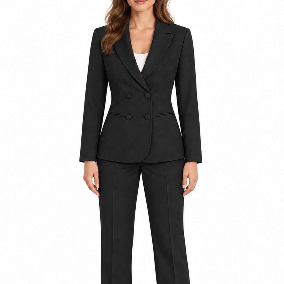 AZoiNM Women's Slim Fit 2 Piece Pant Suit Set Business Casual Classic Lapel Blazer and Pants Professional Office Work Outfits with Pockets