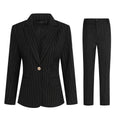 AZoiNM Women's Slim Fit Pinstripe Blazer Suit Set, 2 Piece Business Casual Outfit for Spring Summer Fall, Office Interview Work Attire
