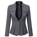AZoiNM Women's Tailored Peplum Blazer One Button Stretch Polyester Work to Weekend