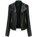 AZoiNM Women's Slim Fit Studded PU Leather Jacket Streetwear Zipper Front Long Sleeve