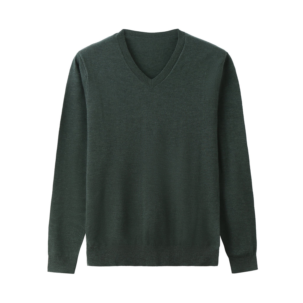 AZoiNM Men's V Neck Sweater, Soft Lightweight Long Sleeve Knit Pullover, Classic Solid Color Business Casual Dress Sweater for Work, Office, Layering