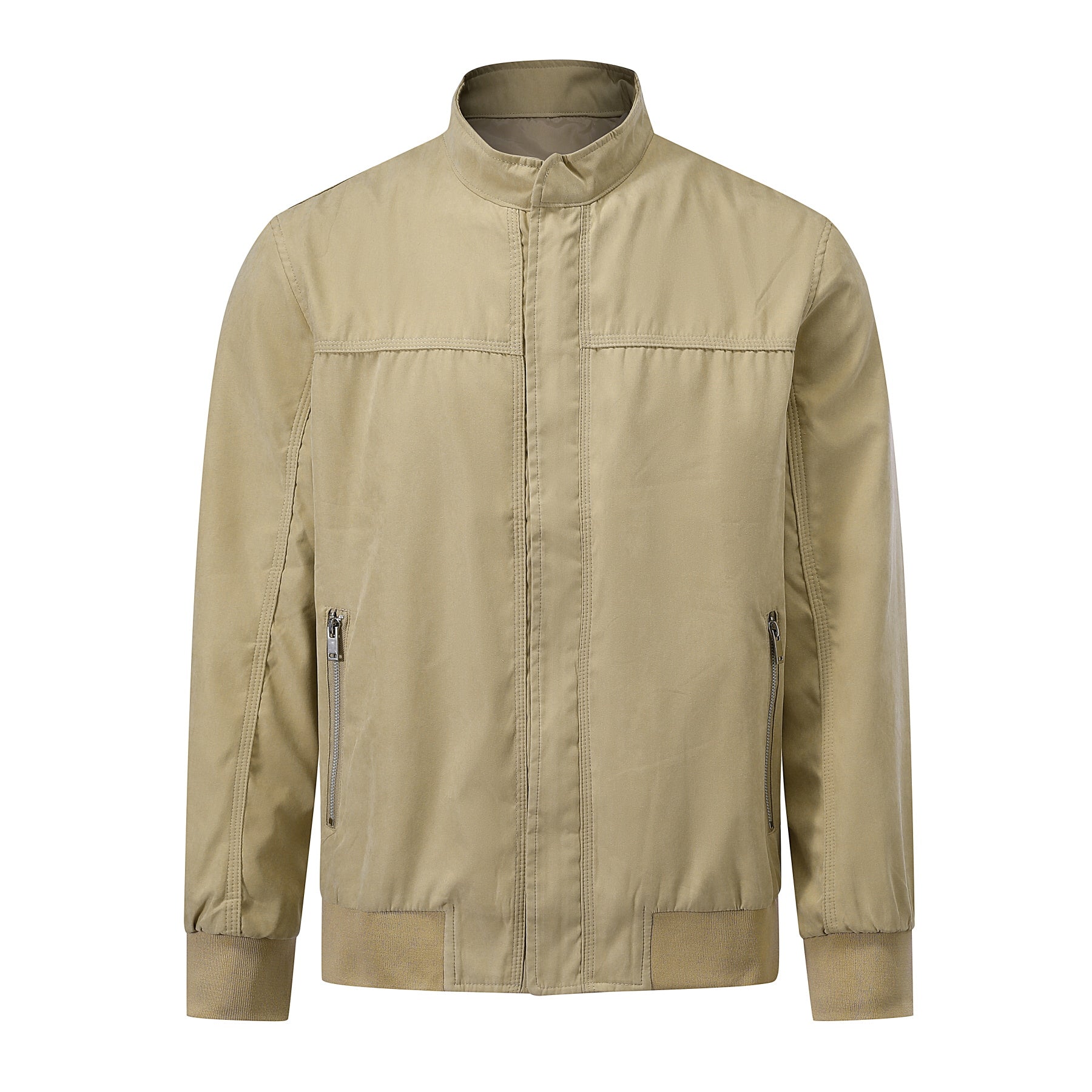 AZoiNM Men's Stand Collar Zip Jacket Loose Fit Lightweight Casual Long Sleeve Spring Fall